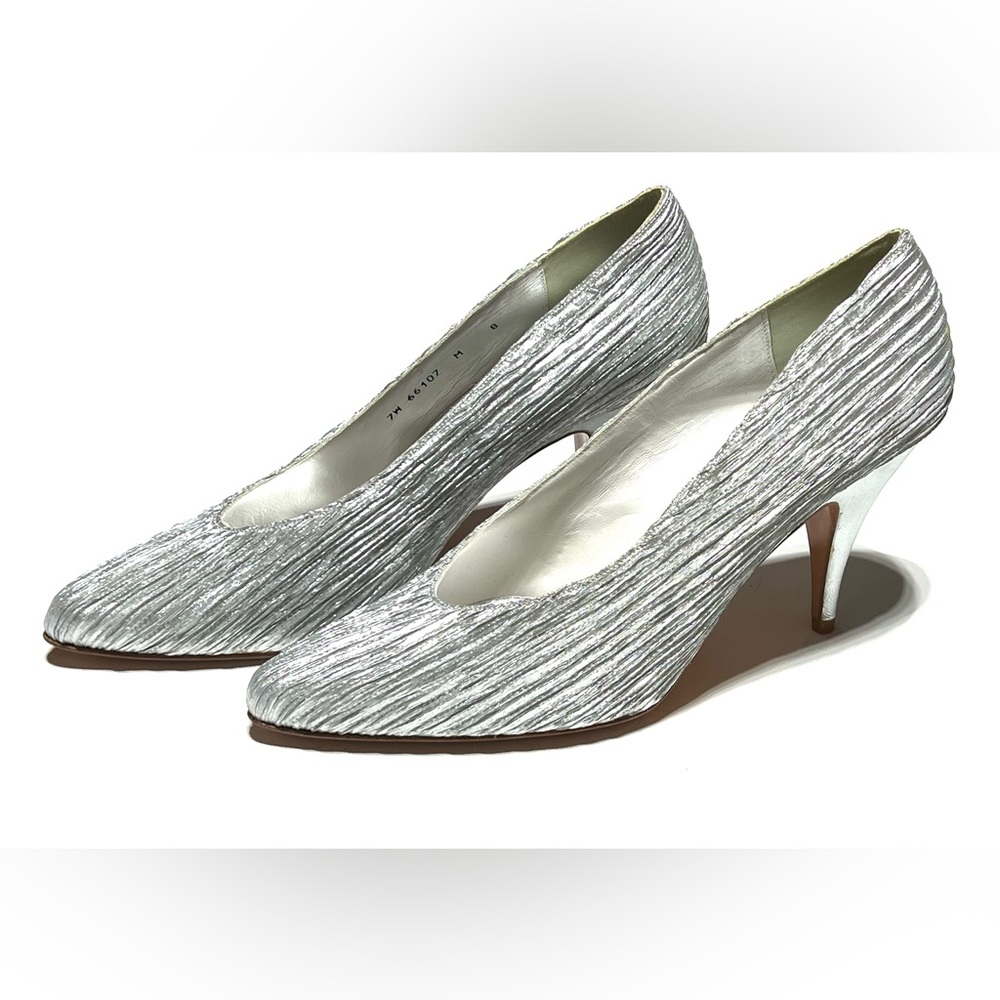 Stuart Weitzman for Mr. Seymour Women’s Silver Pumps